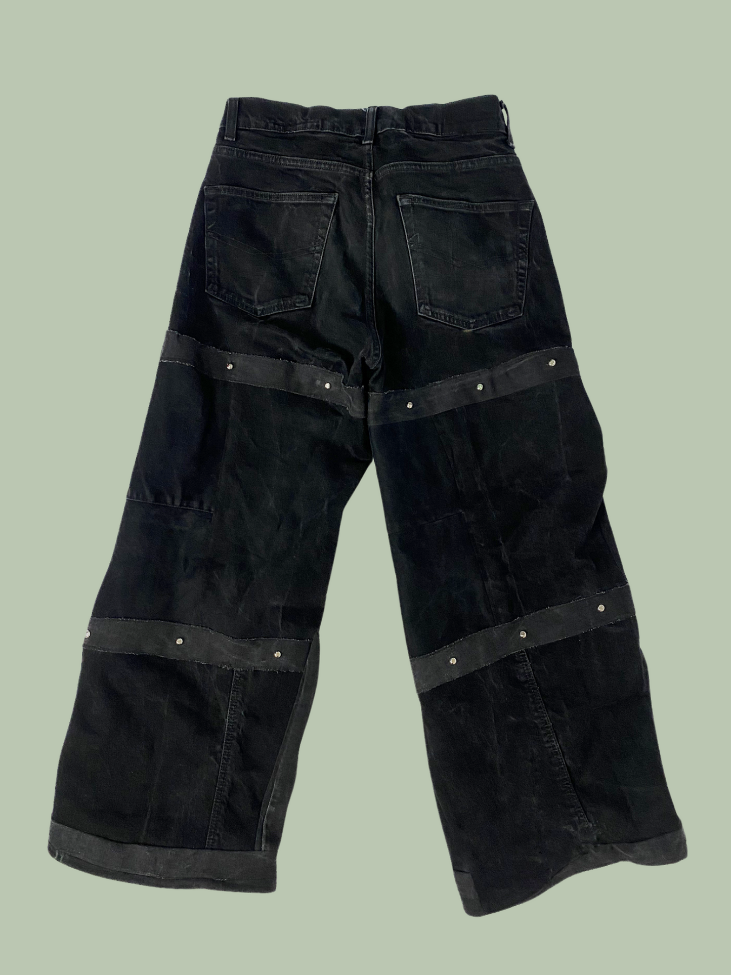 Denim Studded Utility Pants