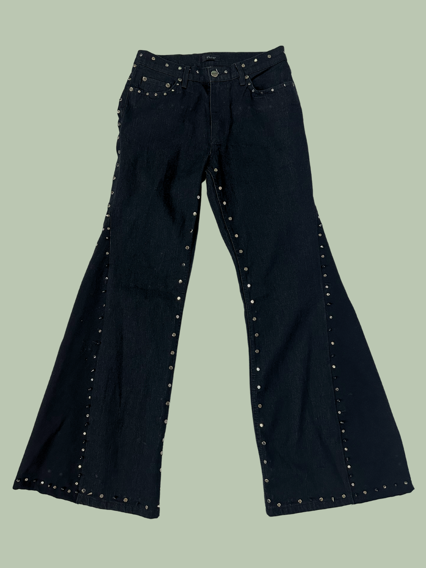Studded Flare Denim Trousers