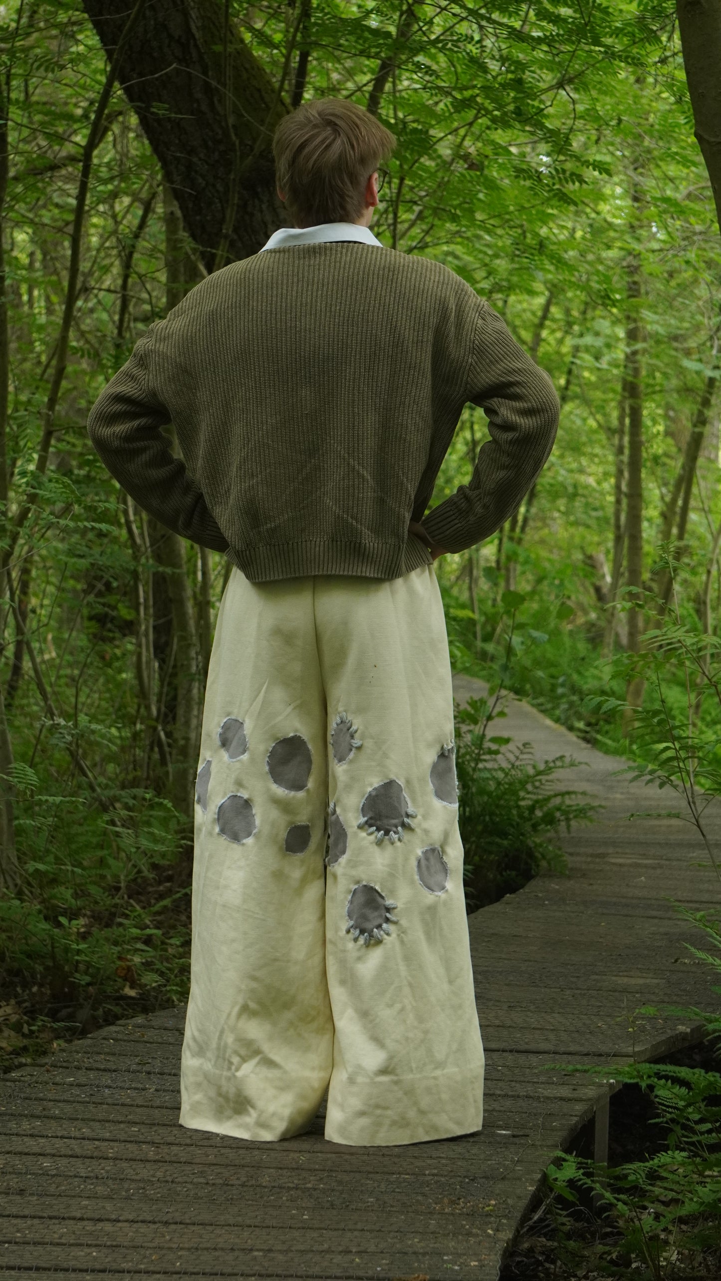 Void Trousers – Cream/Grey