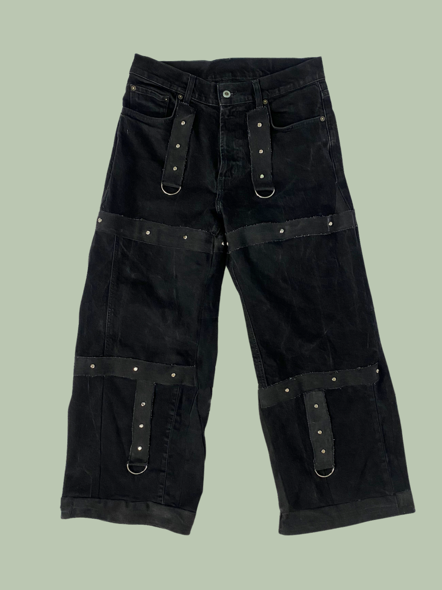 Denim Studded Utility Pants