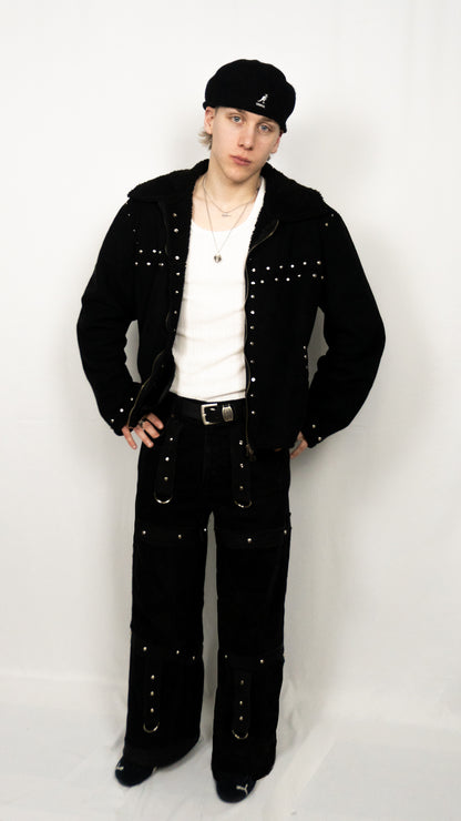 Denim Studded Utility Pants