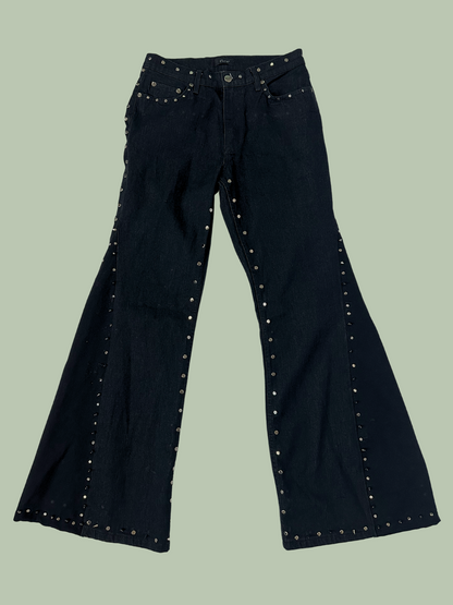 Studded Flare Denim Trousers